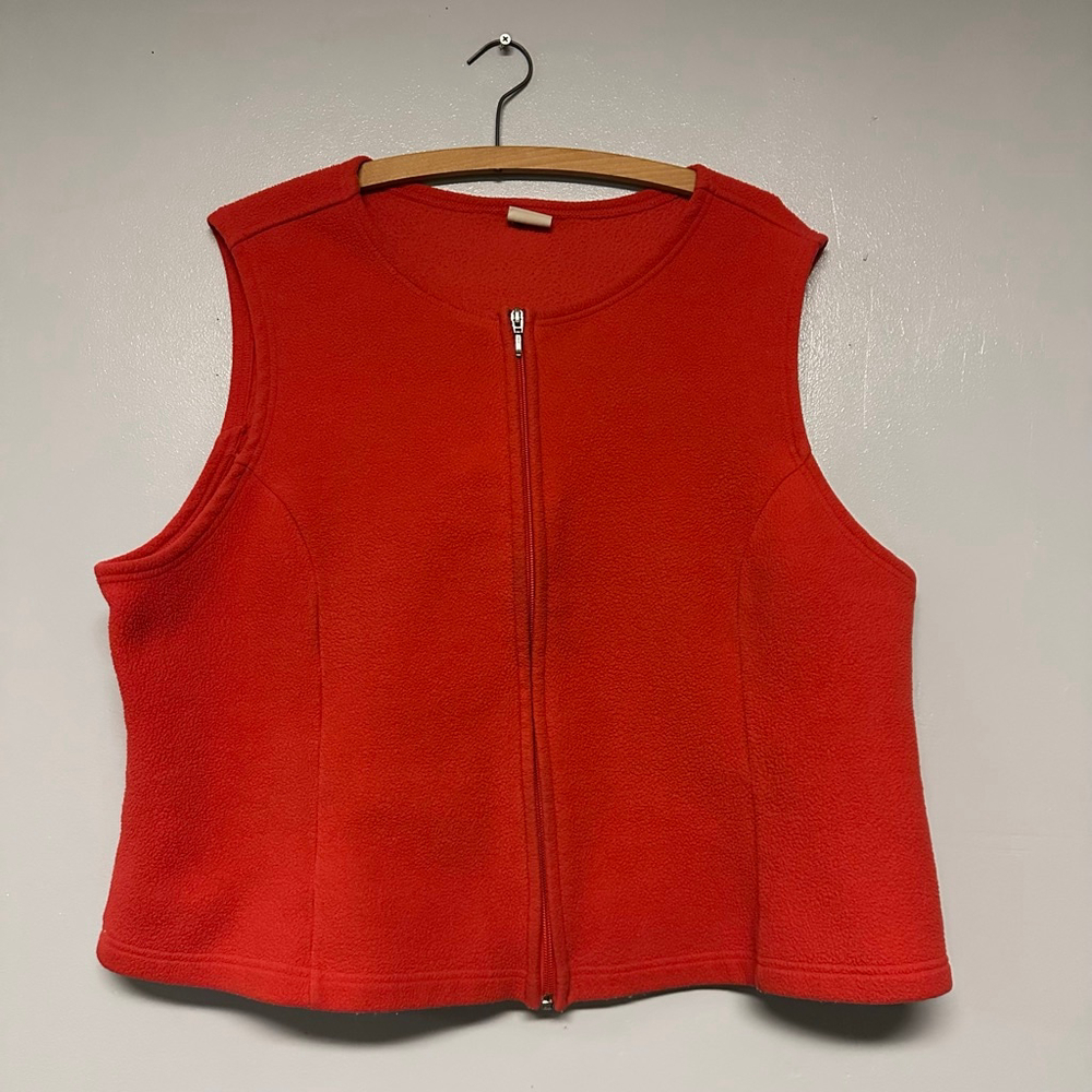L.L.Bean Fleece Vest women’s 1X red - Picture 5 of 6